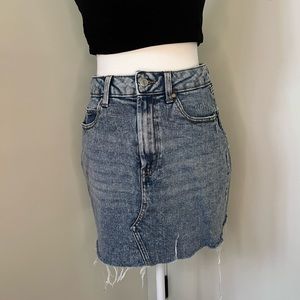 Distressed Denim Skirt